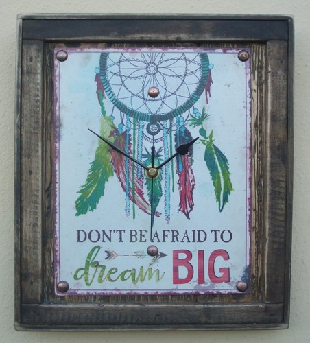 Clock Native American Wood Dream Big Hand Crafted Dream Catcher Wall Hanging - Picture 12 of 13