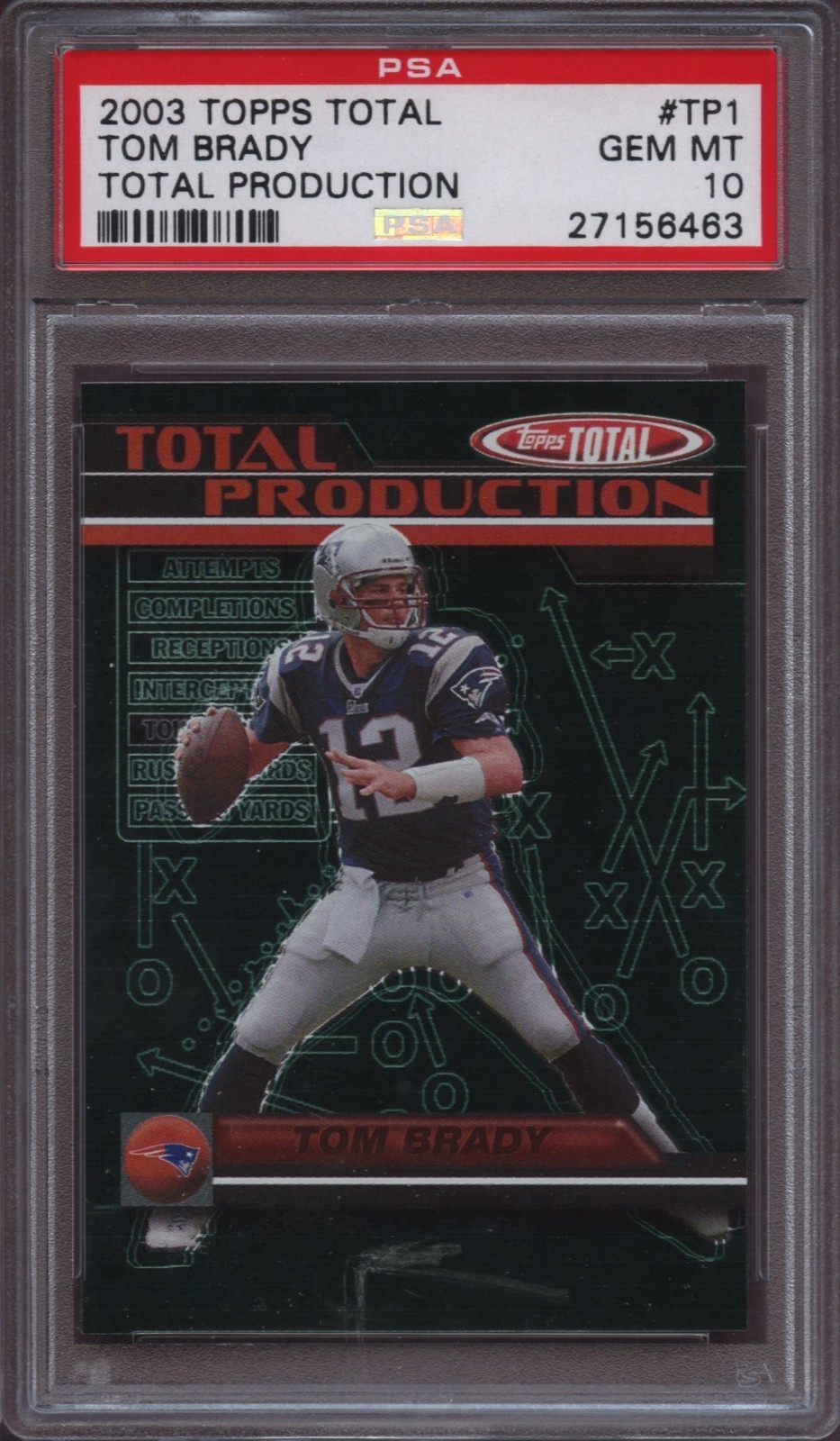 2003 Topps Total Total Production TP1 Tom Brady PSA 10 Gem Mint Patriots 