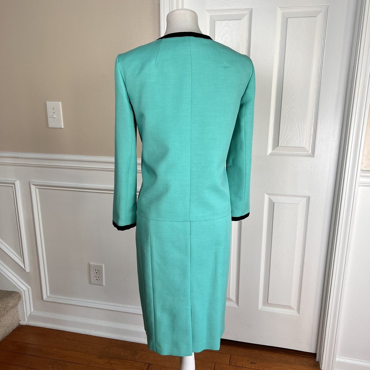 Evan Picone Black Label 2PC Aqua Green Polyester Dress (Size 6) Suit (Size  8) | eBay