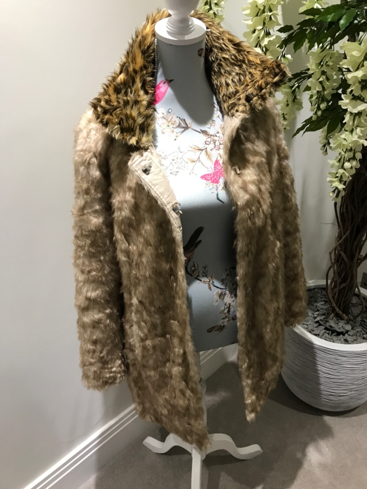 mint velvet faux fur coat