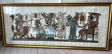 Original &Auml;gypten Egypt &Auml;gyptisch Papyrus WandBild Gro&szlig; XL 197x83 Holzrahmen