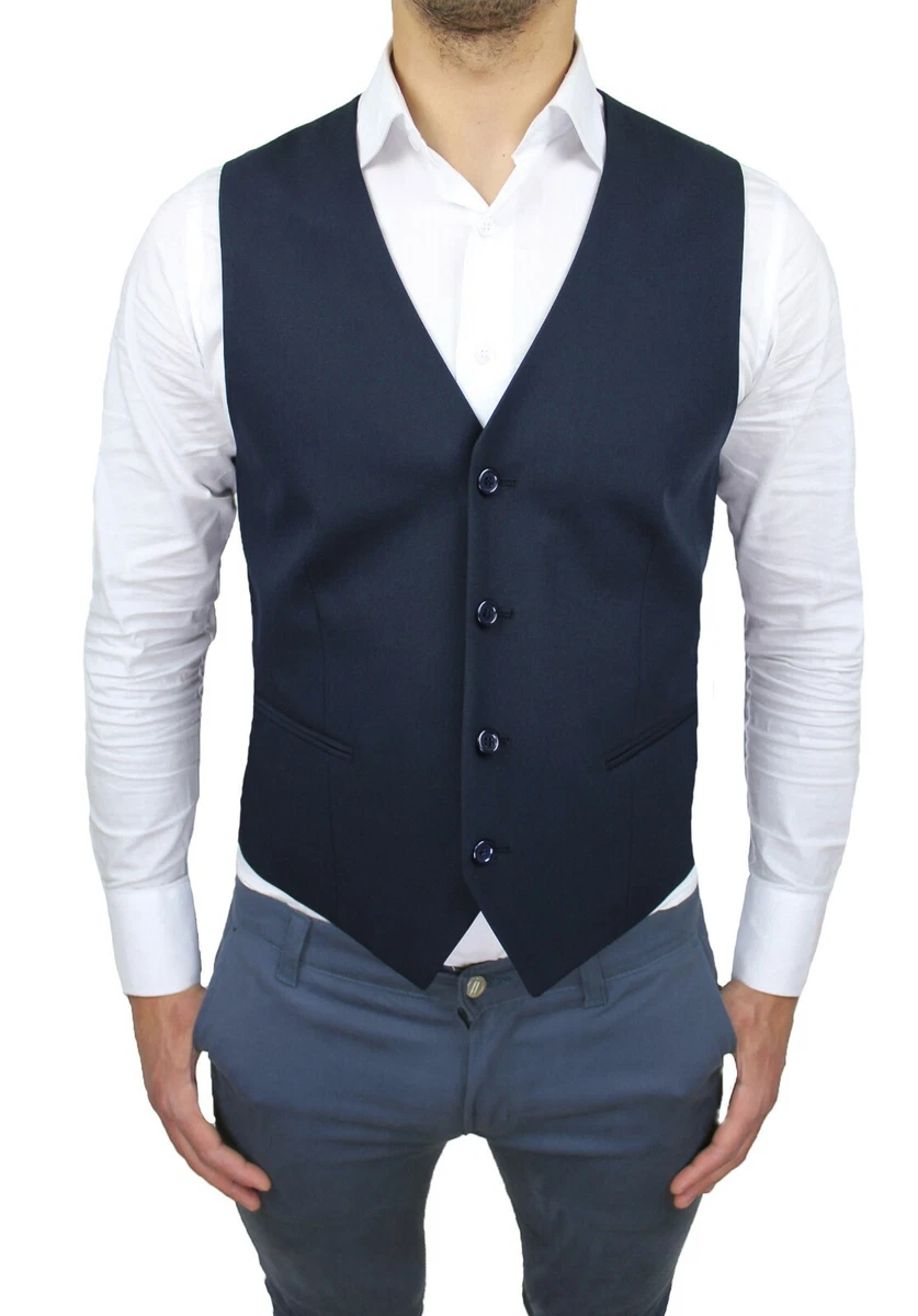 Panciotto Gilet uomo Diamond smanicato blu scuro elegante formale