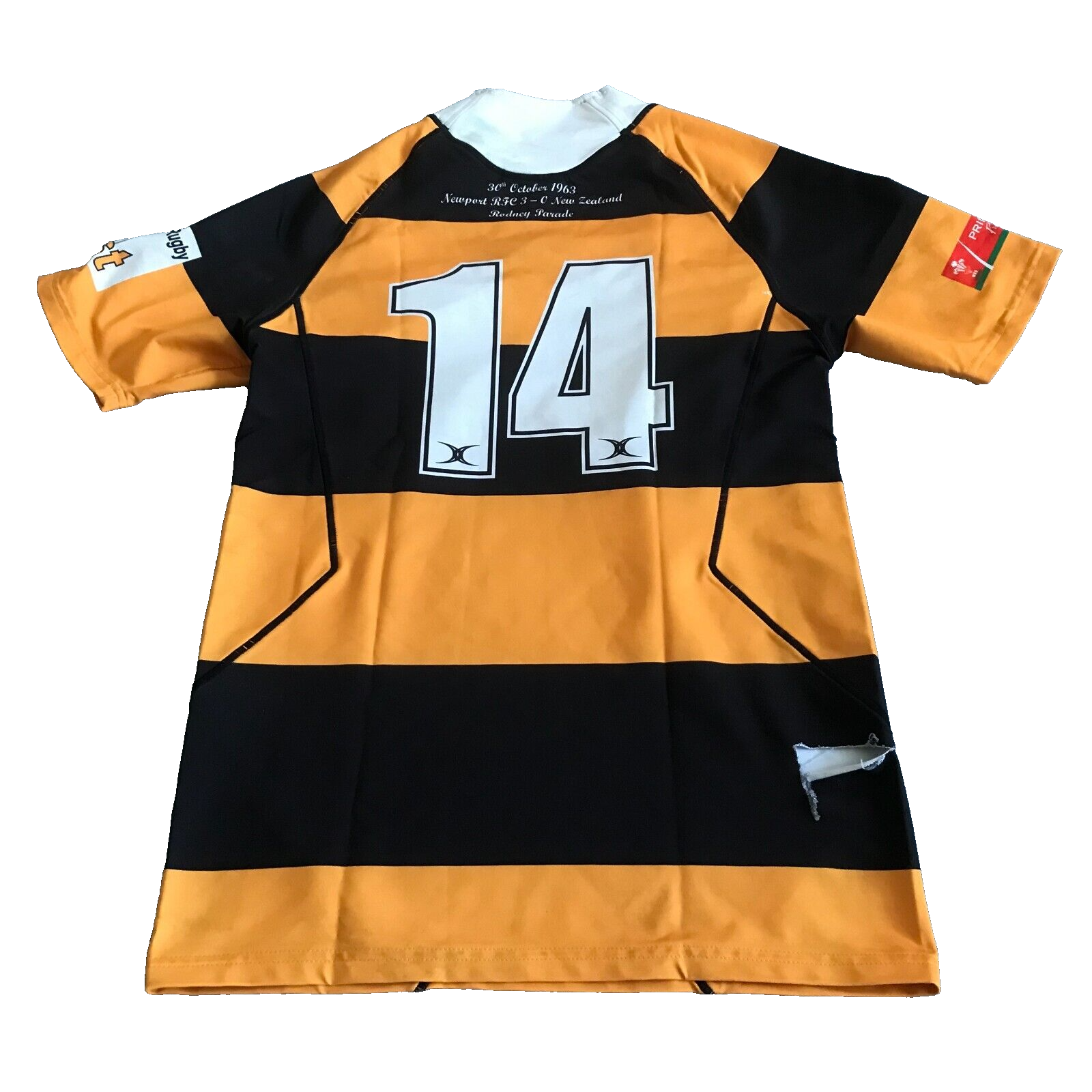 OWEN BROAD (14) NEWPORT (WALES) RFC GENUINE MATCH WORN RUGBY SHIRT