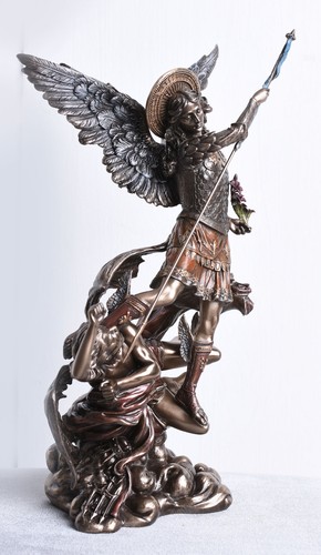 Skulptur Erzengel Michael kämpft gegen Lucifer Figur Veronese Heiligenfigur - Bild 2 von 5