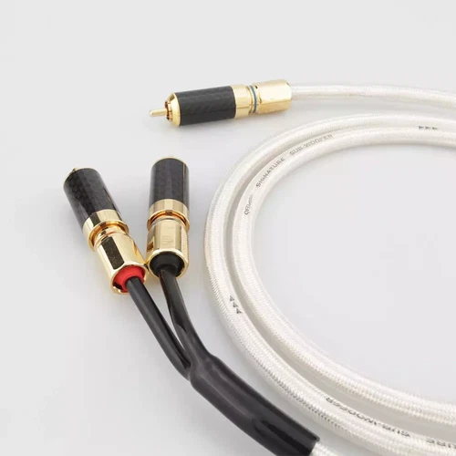 OFC Kupfer versilbert Kabel 1RCA auf 2RCA Y Splitter Kabel Subwoofer Verstärker Draht - Bild 8 von 11