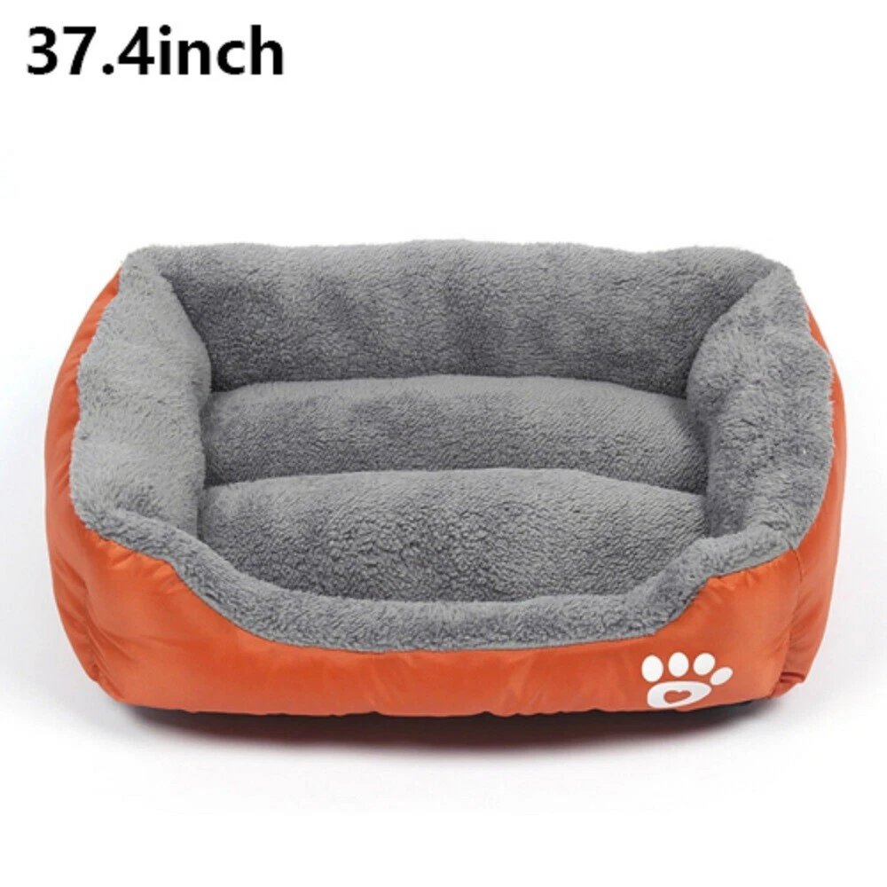 37.4x29.5" Large Orange Pet Dog Bed Washable Cushion House Sleeping Kennel Mat