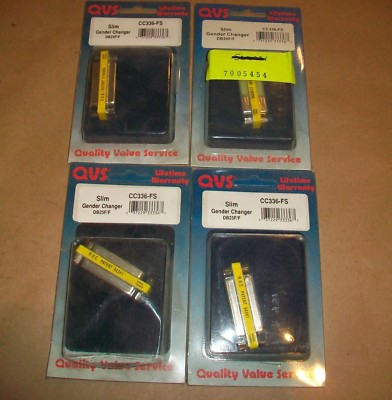 4pc  QVS CC336-FS  SLIM GENDER CHANGER  DB25F/F   25 PIN FEMALE