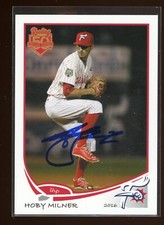 2016 Reading Fightins HOBY MILNER Signed Card autograph auto BREWERS RAYS