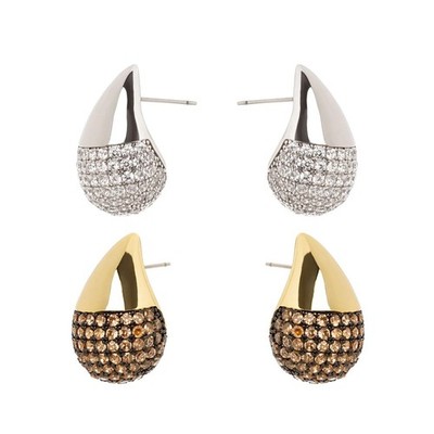 SODINI Ohrringe Tropfen Zirkonia Pavé JUDITH 842373 3cm Schmetterlingsverschluss