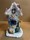 Santa's House Workshop Cobblestone Village Christmas Candle Holder 12" Ceramic — photo 3
