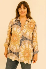 Style & Co Women’s Blouse Shirt Small Multicolor Floral Print Roll Tab Sleeve