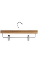 SSWBasics 14 inch Bamboo Wood Pants Hangers Case of 50 Wood Pant Hangers