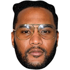 T.J. Ward (Glasses) Celebrity Mask, Flat Card Face, Fancy Dress Mask