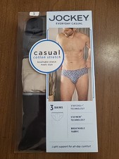 NEW SMALL Jockey Everyday Casual 3-Pack Cotton Stretch Bikini Brief Staycool