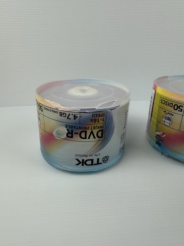 TDK 16x DVD-R 4.7GB 50 Discs x2 Sealed Sealed One Case Damaged Free Postage - Photo 8/8