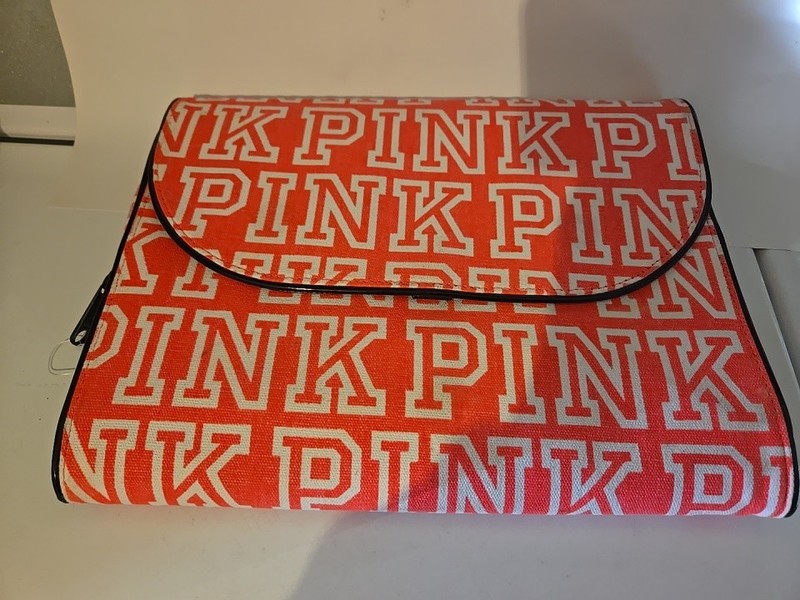 Victoria's Secret PINK Shower Makeup Caddy Travel Bag Florescent Mesh Zippers 