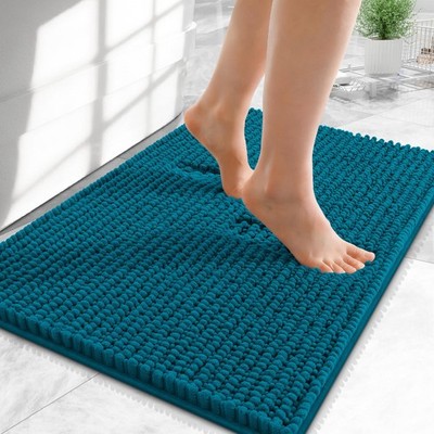 OLANLY Thick Small Bathroom Rugs 24x16, Extra Soft 24'' X 16'', Peacock Blue