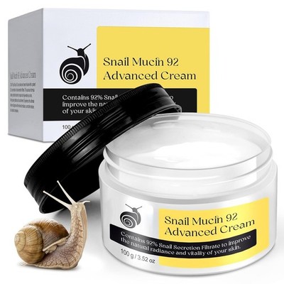 92% Snail Mucin Repair Serum Cream - Hydrating Anti-Aging Moisturizer for Dry &