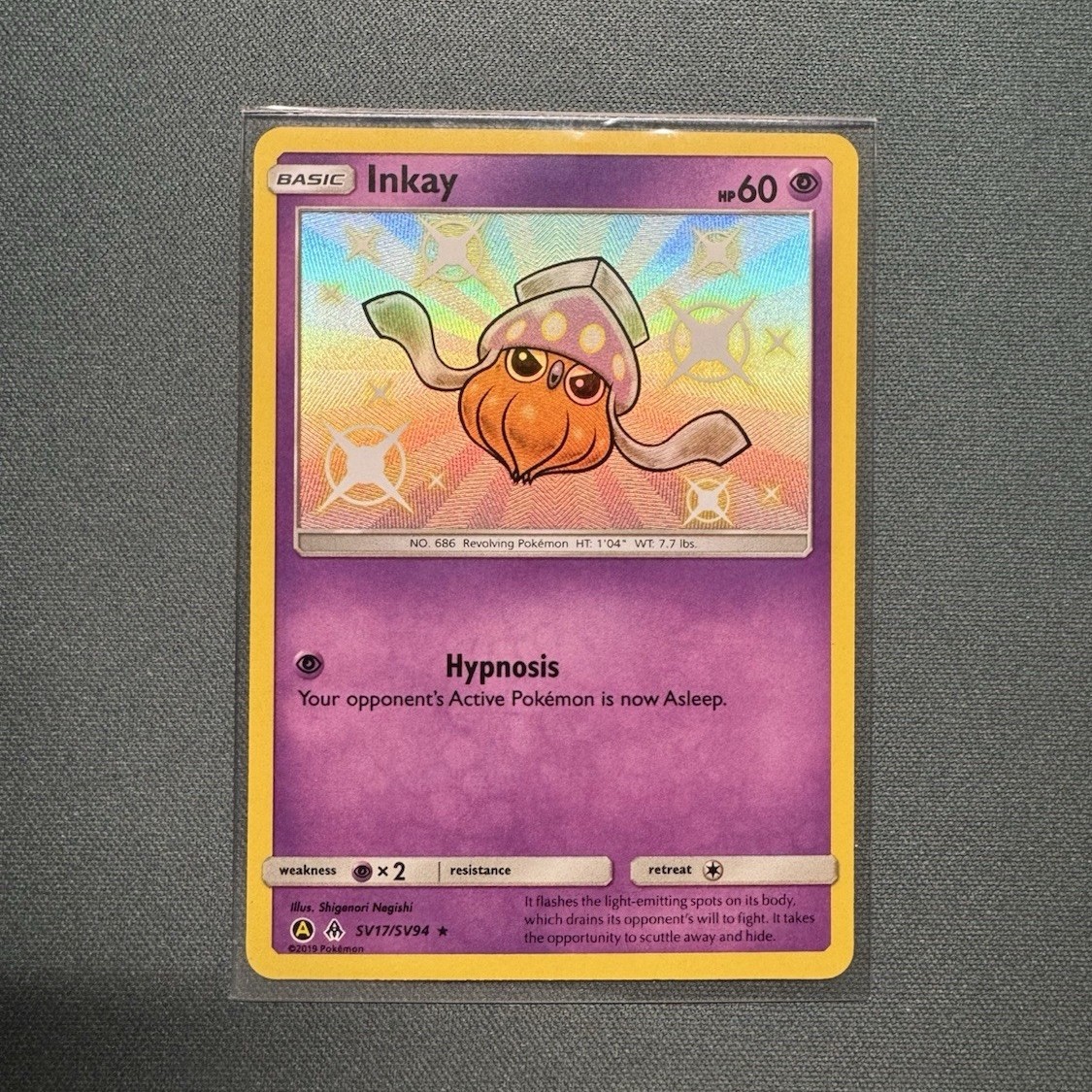 Inkay SV17/SV94 Hidden Fates Shiny Vault Shiny Holo Rare English 2019