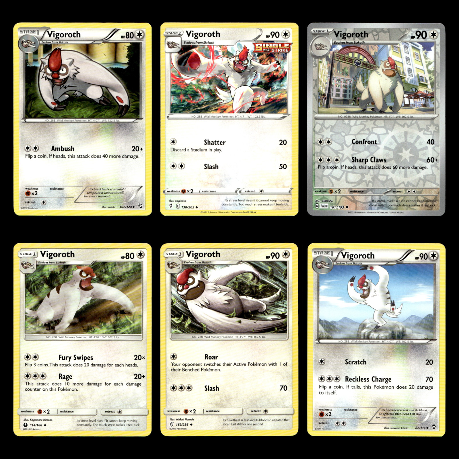Vigoroth Lot 102 Black White Dragons Exalted Pokemon Cards Collection Set