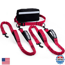 Hands Free Dog Leash for 2 Dogs   Waist Leash for Dog Walking with Dual Bungee,