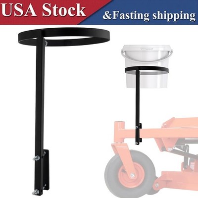 Adjustable 5 Gallon Trash Bucket Holder for Zero Turn Mowers, with Clamp