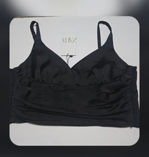 Zara Women's Black Tank Top Camisole L Ruched Adjustable Strap Solid