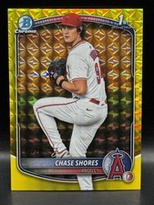 2025 Bowman Chrome Draft Yellow Geometric Refractor Chase Shores /75 ROOKIE 1st