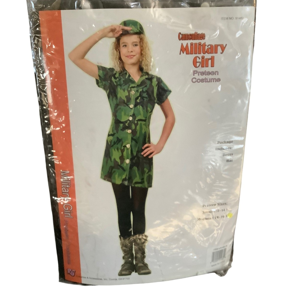 RG Costumes Camouflage Military Girl Preteen Costume Medium 14-16 Green  91462-M | eBay