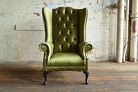 Chesterfield Sessel Fernseh Couch 1 Sitzer Sofa Ohrensessel Textil Stoff Couchen