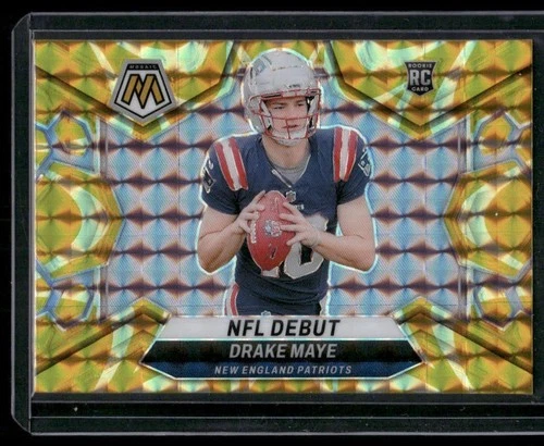 2024 Panini Mosaic NFL Debut Drake Maye #273 Reactive Yellow Mosaic (RC)