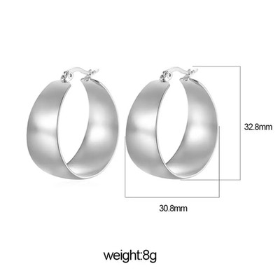 Elegante goldfarbene klobige breite Textur C Form Creolen für Frauen wasserdicht