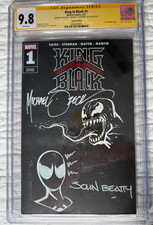 KING in BLACK 1 BLACK BLANK variant CGC 9.8 SS Sketch Mike Zech, John Beaty