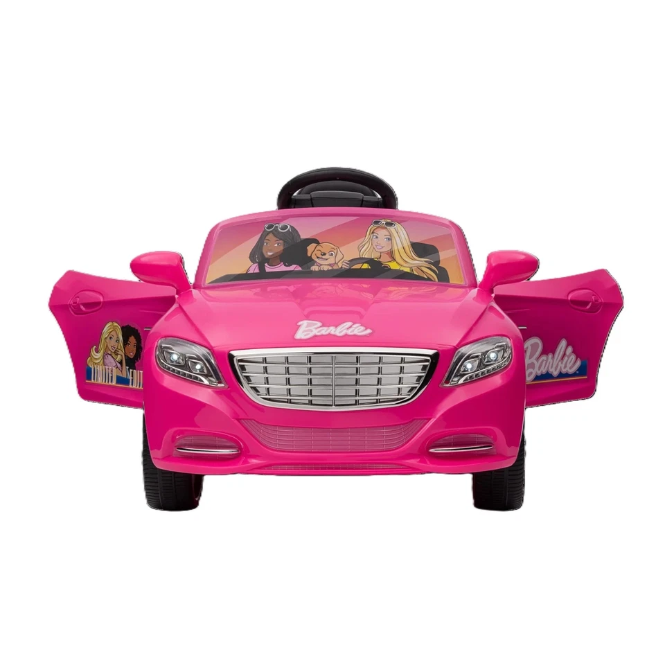 Barbie Convertible 6V Coche de Paseo a Batería con Control Remoto, Edades 3+ Foto 2 de 4