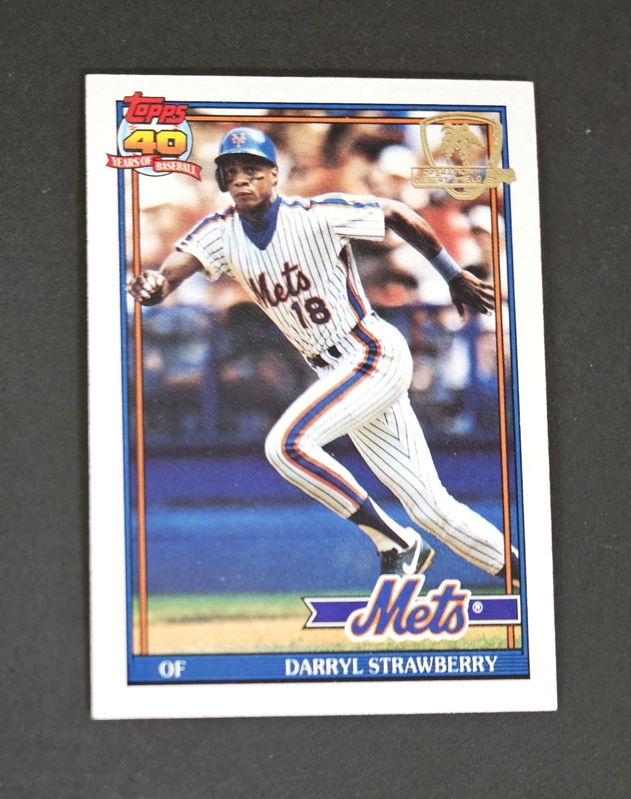1991 Topps Desert Shield Baseball Card #200 Darryl Strawberry NMMT