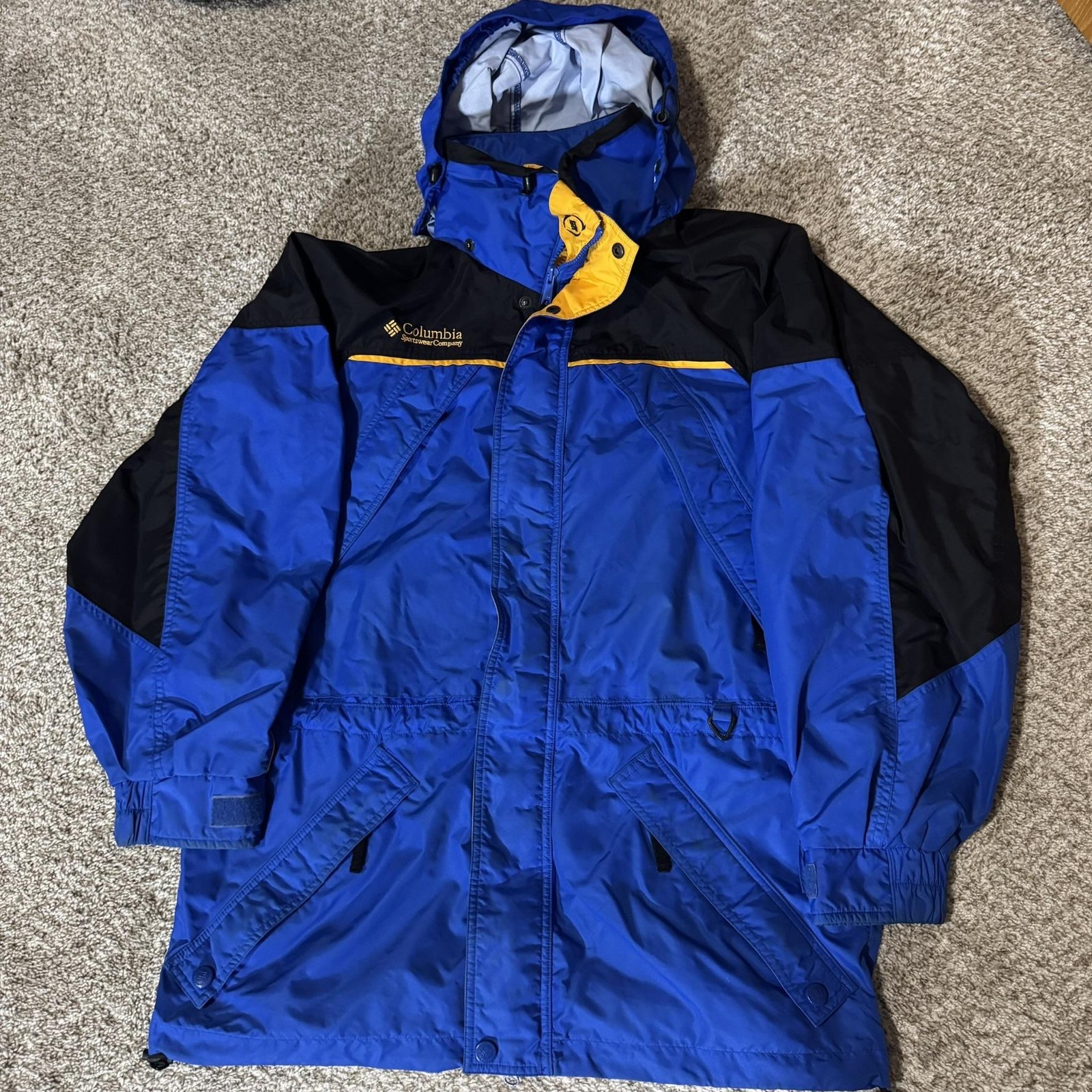 Chaqueta Columbia Vintage Para Hombre Mediana Con Capucha Nylon Exterior Parka Años 90