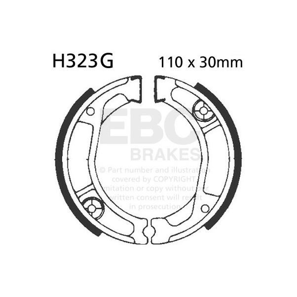 EBC Grooved Brake Shoe Set (5) Rear Right for Honda XR 250 S 1979 - 1980