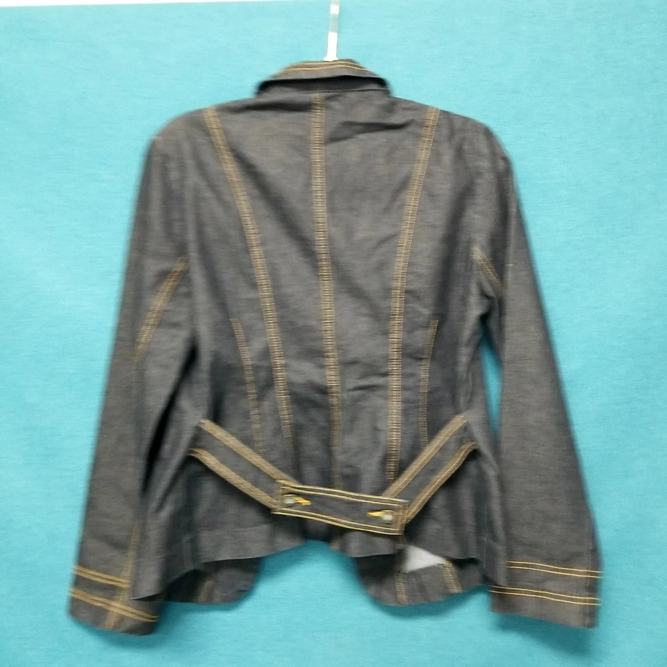 Bisou Bisou Michelle Bohbot Dark Wash Denim Jean Jacket Women's SZ 12 - Image 4 of 4