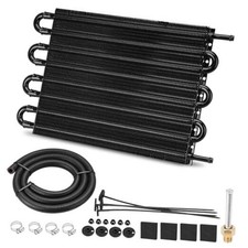 Upgrade 8 Pass Aluminium Transmission Oil Cooler, 5/16" Universal 8 Rows black