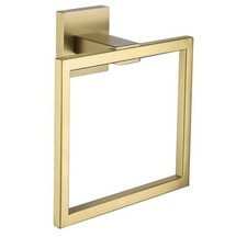 Hand Towel Rings for Bathroom Wall Mount Brushed Gold Square Hand Towel