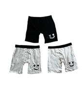 3 Pack Boys Stretch Boxer Briefs Lot Cotton Blend Marshmallow Graphic Size 10-12