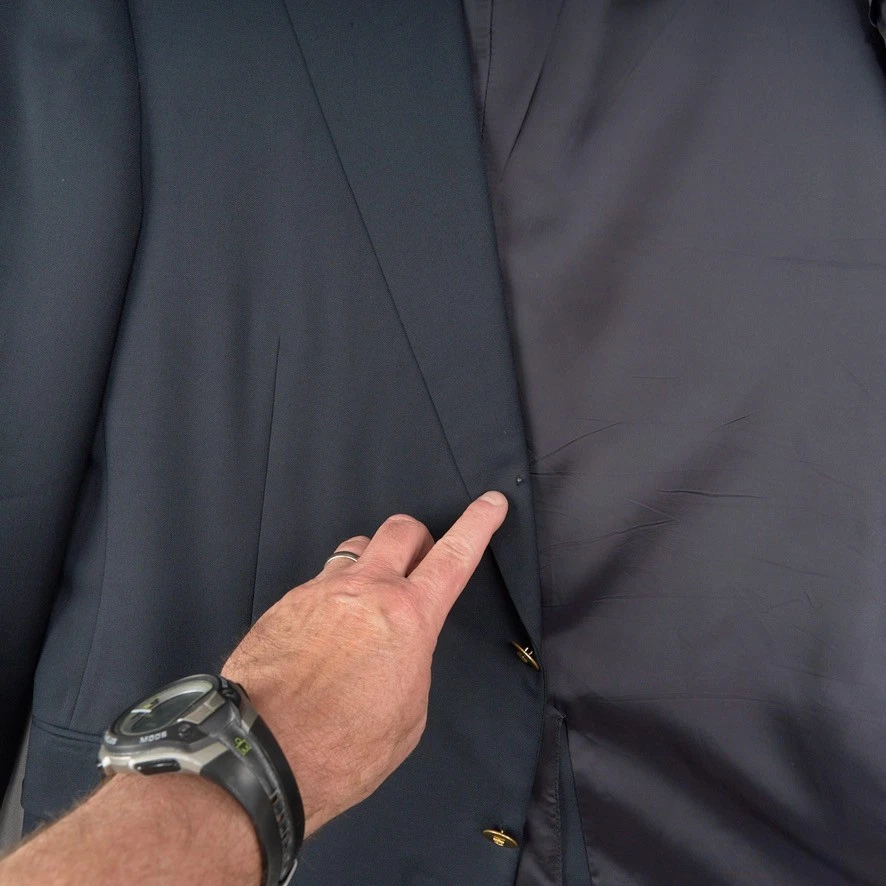 Blazer Hickey Freeman Para Hombres 44R Azul Marino Lana Cachemira 2 Botones Dorados Abrigo Deportivo Foto 2 de 4