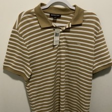 Michael Kors Men's Modern-Fit striped cotton polo shirt in a brown L 89 New