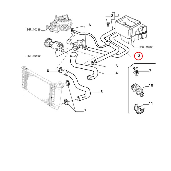 Flexibler Heizschlauch Fiat Panda 900Cc Original 46445616-image