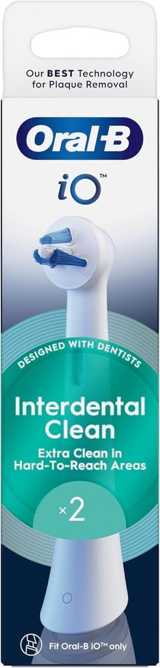 Oral-B iO Interdental Clean Replacement Brush Heads White 2 Pack for ...