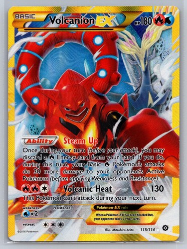 Volcanion EX 115/114 Secret Rare Steam Siege Pokemon Holo MP