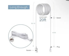 20 Feet Extension Hanging Lantern Pendant Light Lamp Cord Cable E26/E27 Socket