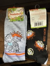 Nickelodeon Rugrats Adult Crew Novelty Socks Tommy Chucky 2 Pairs Socks NEW