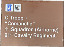 US Army 173rd Airborne Sky Soldiers C Troop Comanche 91st Cavalry Schild Sign