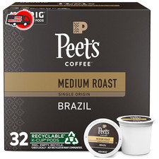 Peet's Coffee Dark Roast Single Serve Pods Sumatra 32 Count Box